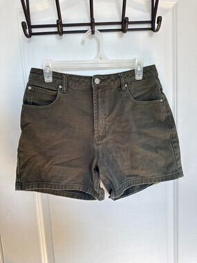Simons Olive Green High-Rise Jean Shorts